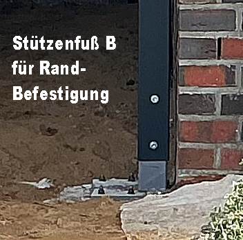 Beispiel-Nr. ST 45   Patentierter Stützenfuss, hier Typ B für Randbefestigung