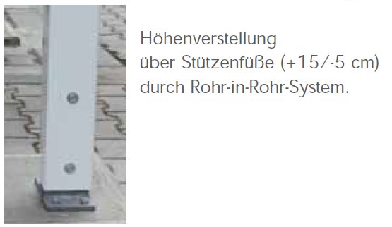 Beispiel-Nr. LS8    Freisitz MILANO mit patentiertem Stützenfuss 