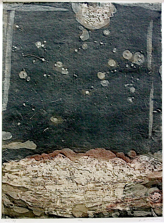 Arinori  Ichihara /  一原有徳　　彷 no.2   トタンによる凹版画　　１９７２年　　　　一原有徳は、1910（明治43）年徳島県に生まれ、幼少時に小樽に移住してから長く小樽を拠点に活動を続けた版画家で、国内のみならず海外でも高い評価を受けています。 また、版画家以外に登山家や俳人としても多くの足跡を残しています。
