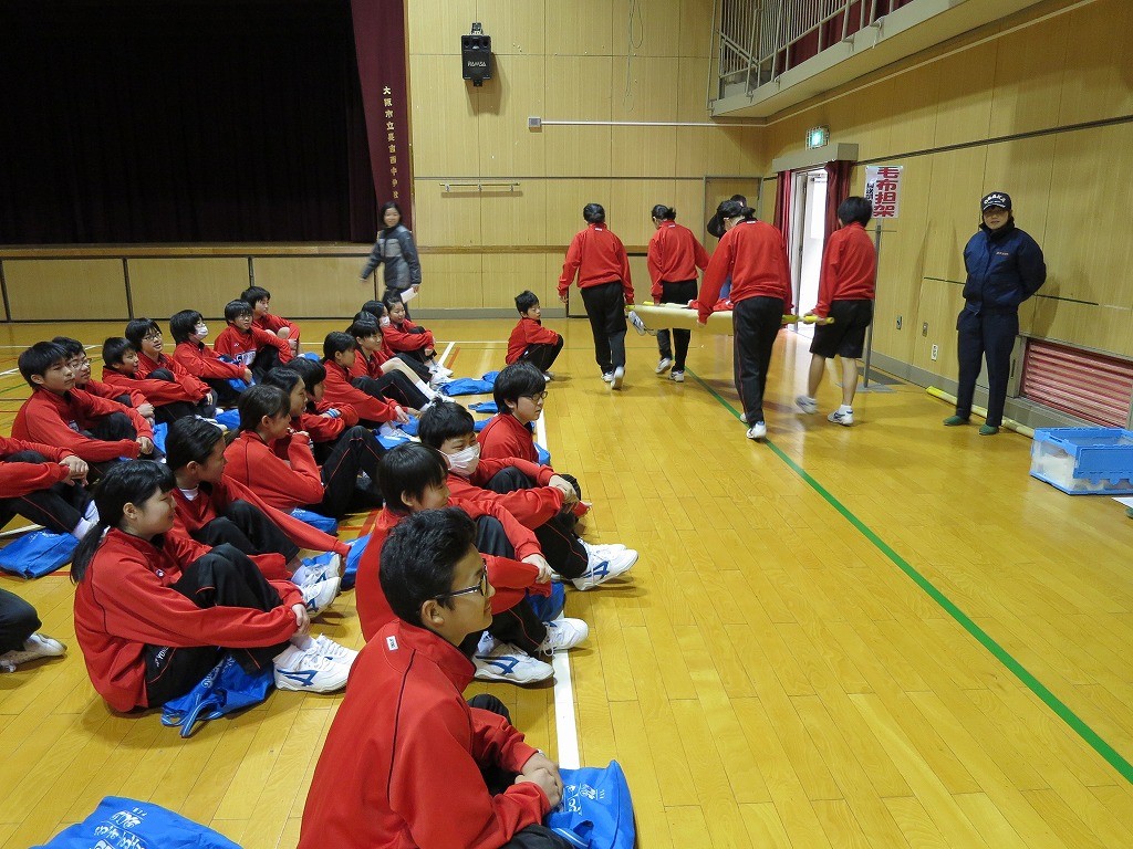 2015年3月7日　長吉西中学校防災訓練を開催！