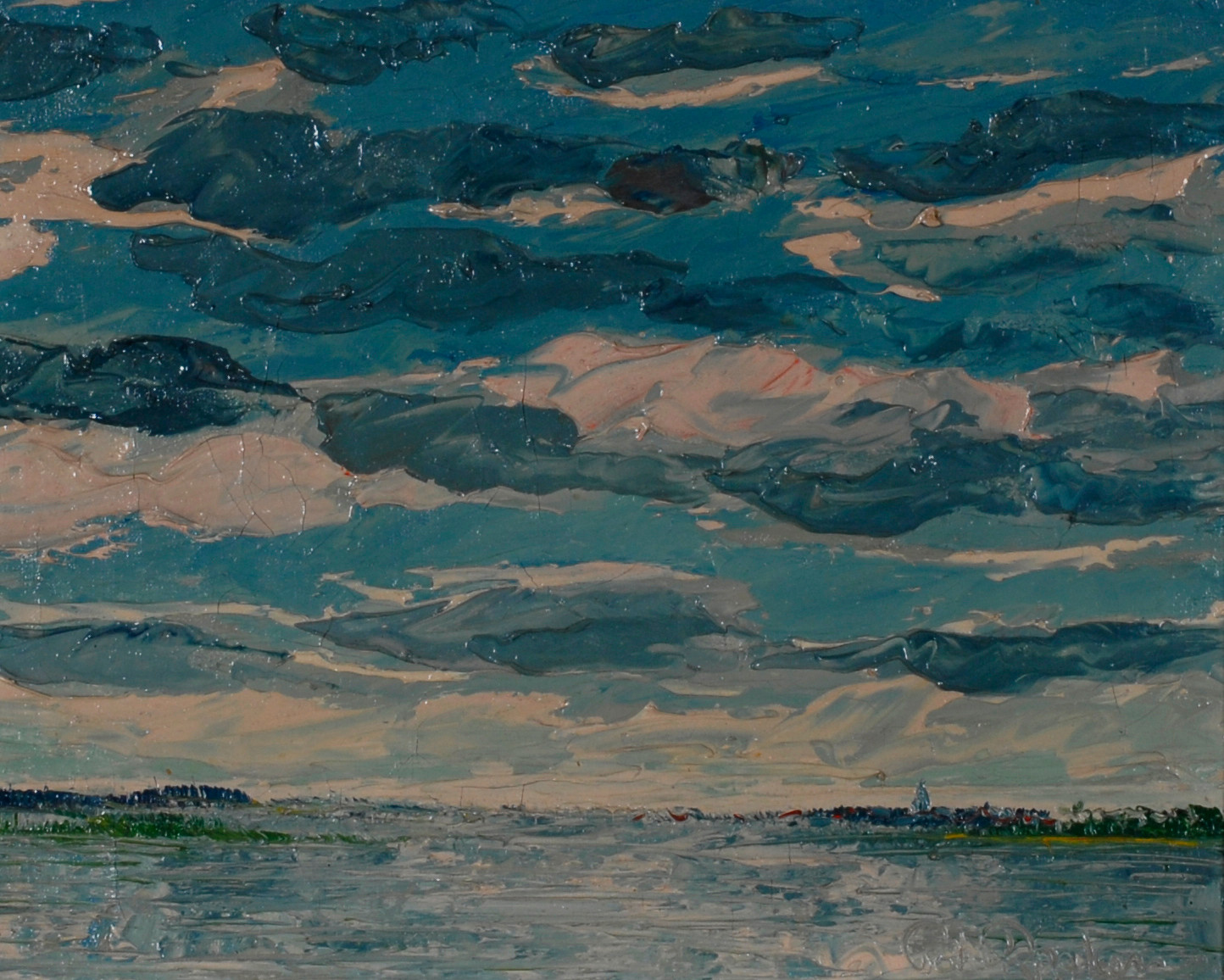 Blauwe wolkenpartij
