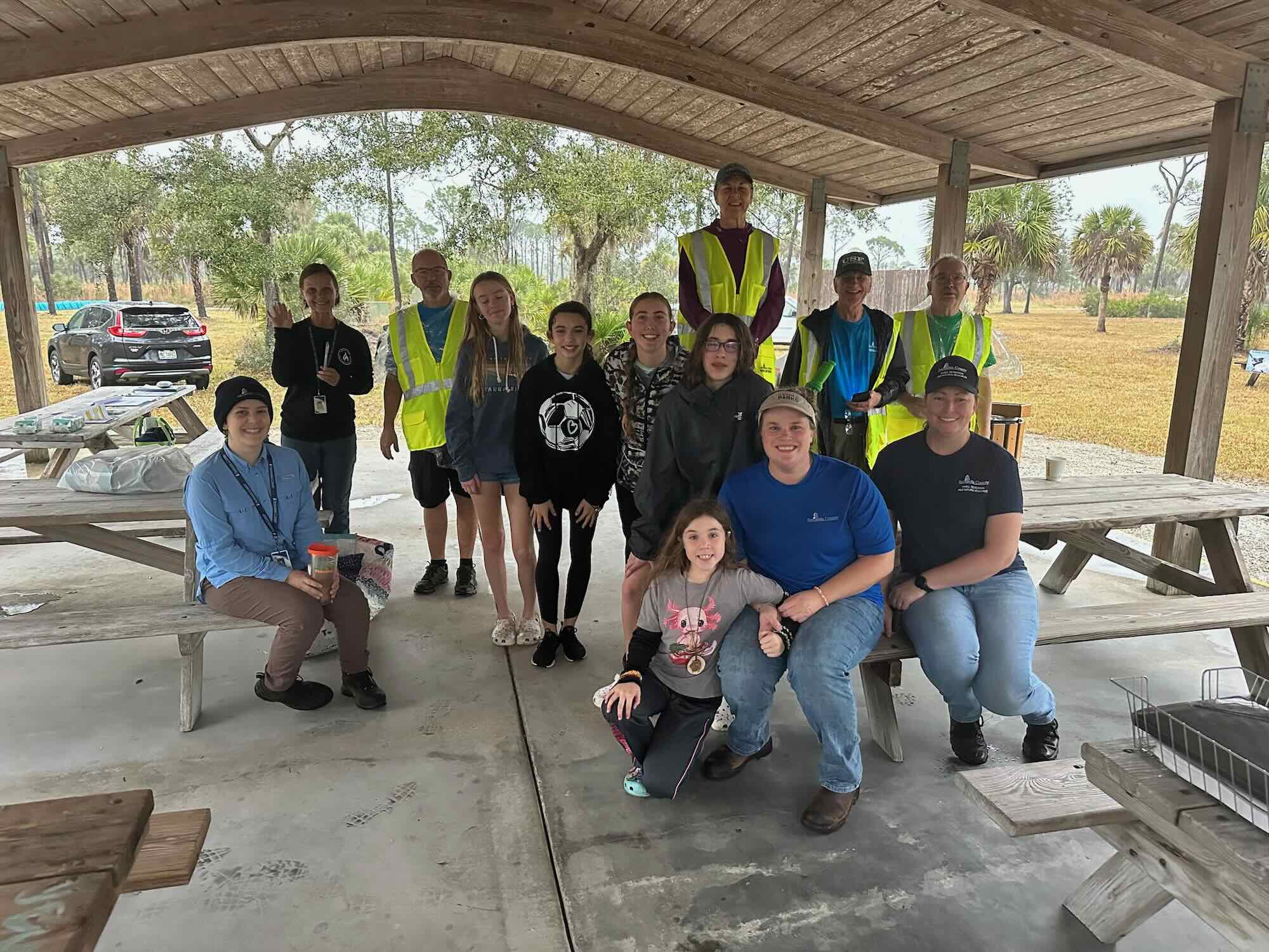 Staff and volunteers at Cub Crawl (2 inch rainfall during the event!)