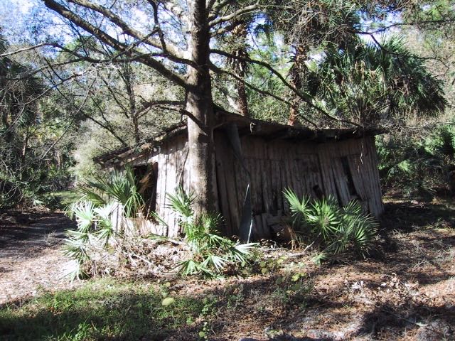 Original bunkhouse, rebuilt after collapse in hurricane Charlie