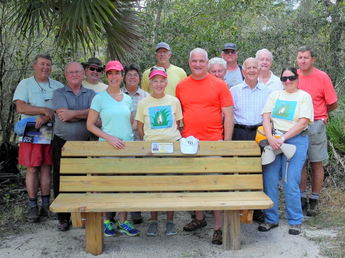 Carlton Friends and Volunteers at Bench to Honor Bob Branson & Family
