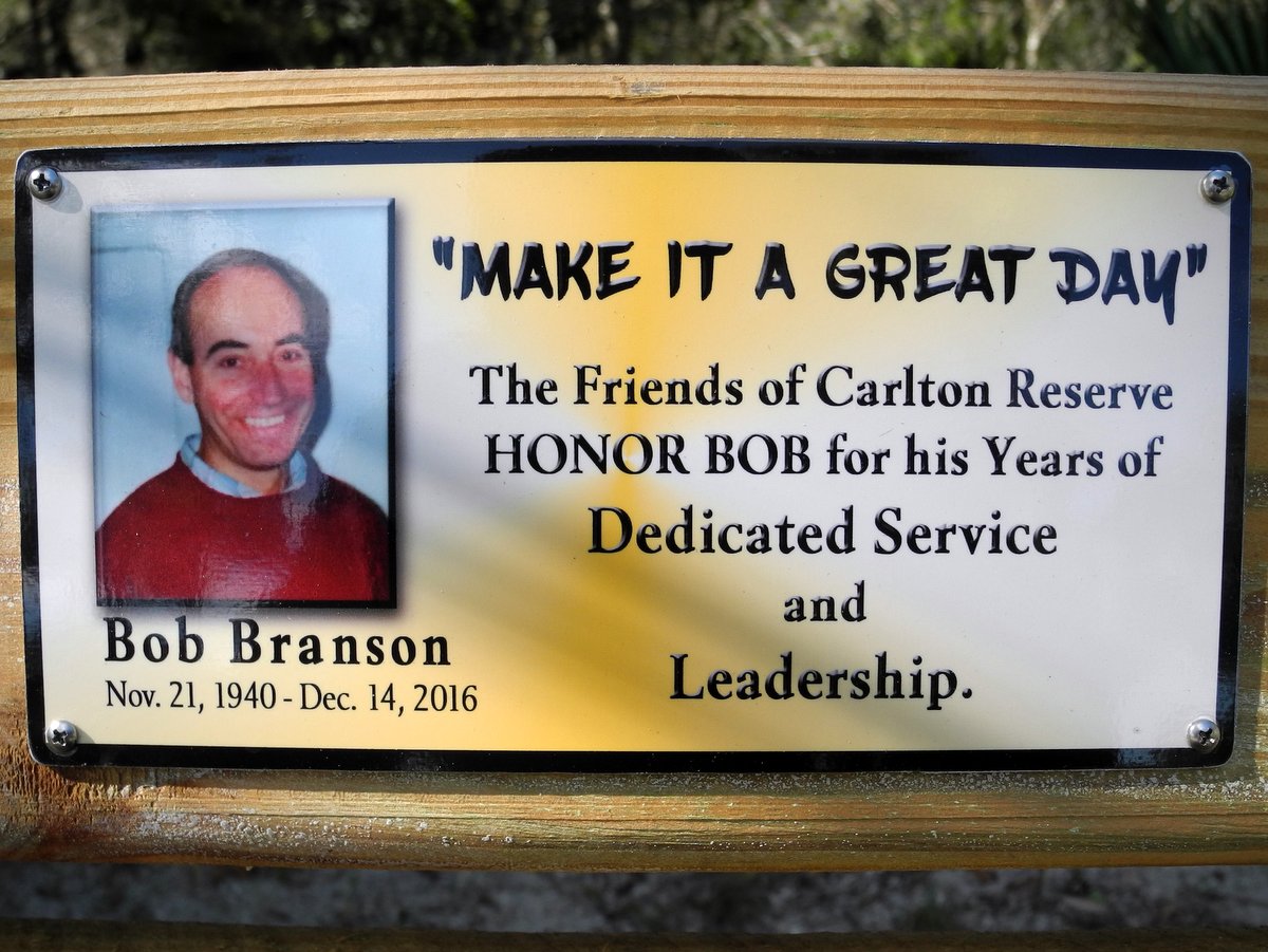 Carlton Friends and Volunteers at Bench to Honor Bob Branson & Family