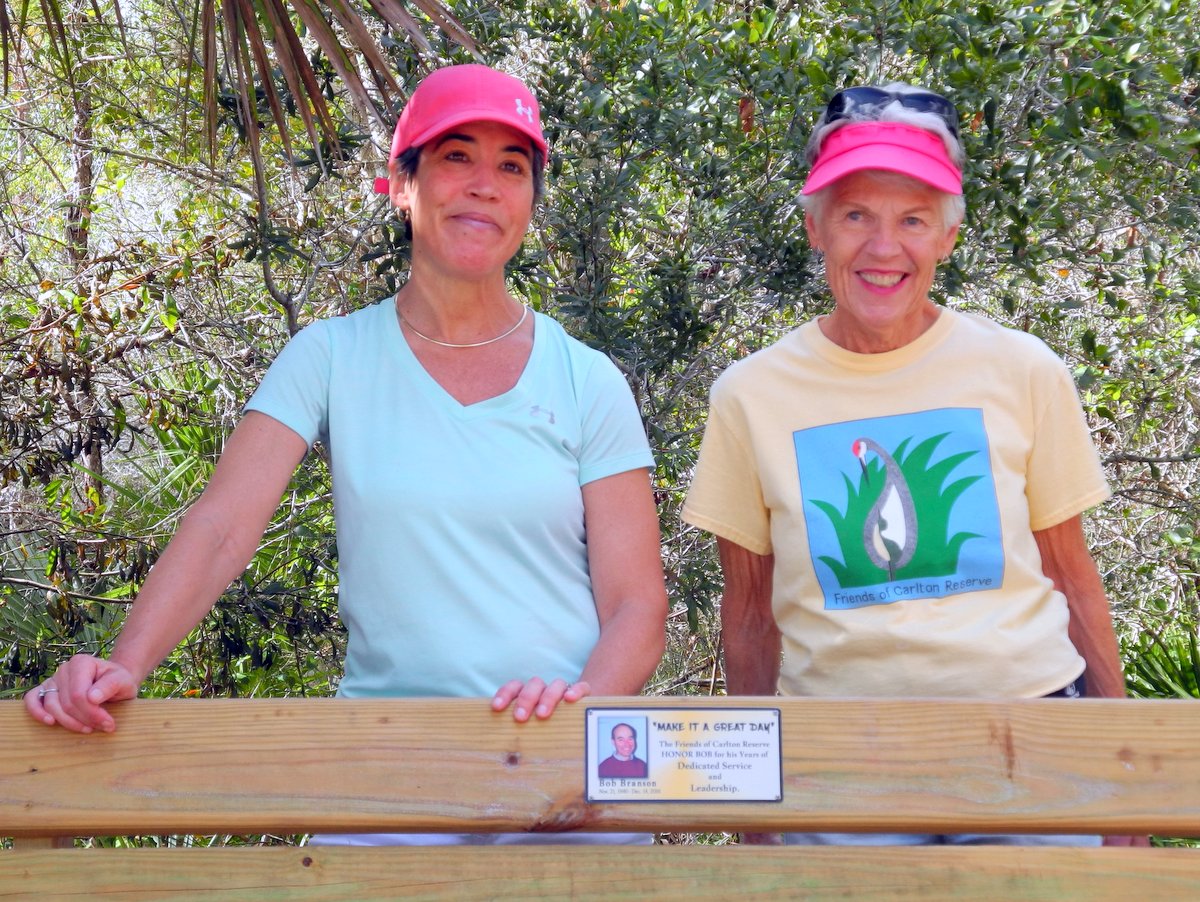 Carlton Friends and Volunteers at Bench to Honor Bob Branson & Family