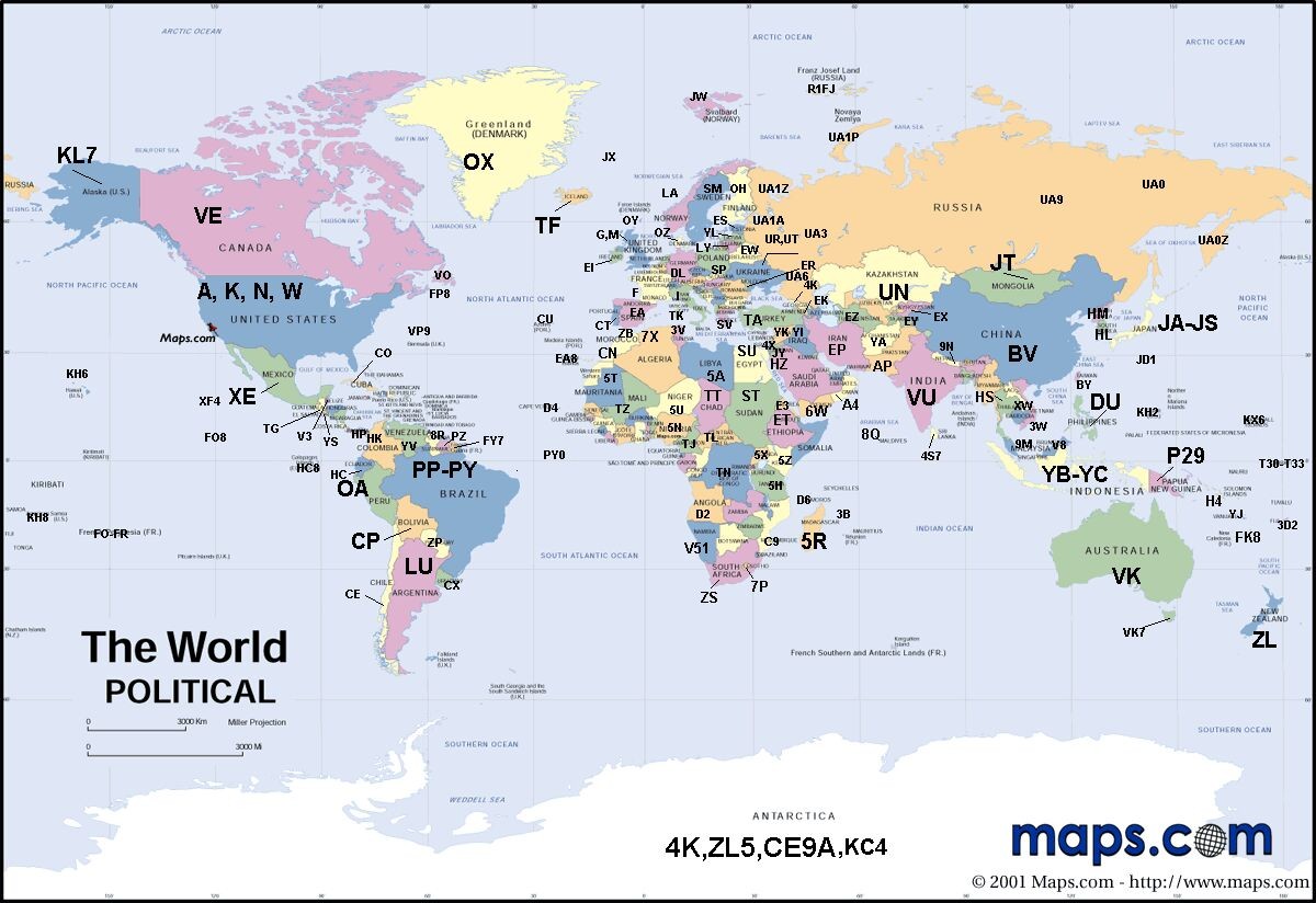 Prefijos de estaciones de radioaficionados aprobado por la IARU