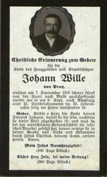 Wille Johann von Prutz Gutsbesitzer und Soldat 1862-1915 Prutz Nordtirol