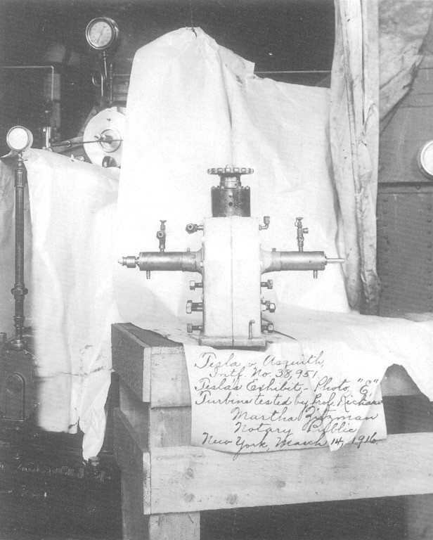 Tesla turbine at Wardenclyffe laboratory.