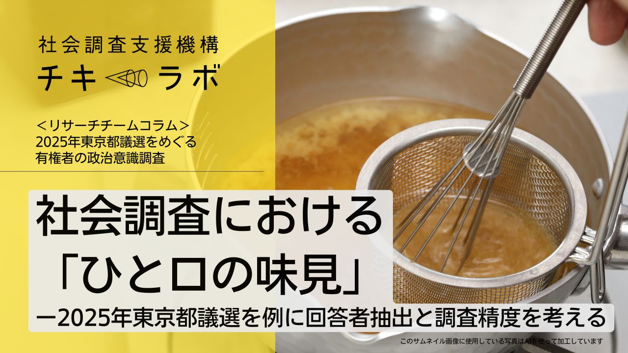 2025年東京都議選をめぐる有権者の政治意識調査　調査方法と回答者集団について