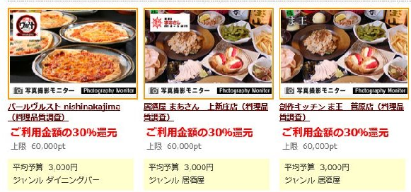 ポイ活サイトランキング3位で外食モニター