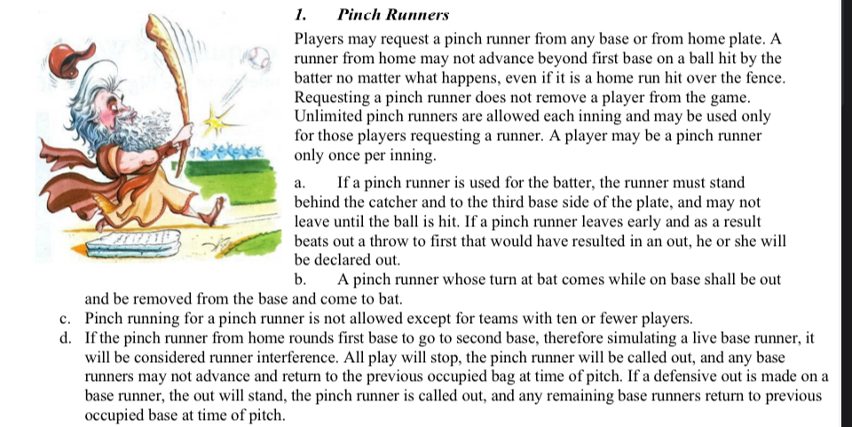 Pinch Runner (Cannot Round 1st base) Rule