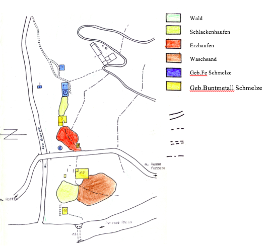 Im Gebiet zwischen den Knappenhäusern und der heutigen Kantonsstrasse stand die Eisenschmelze, in der das Eisenerz aus den zahlreich vorhandenen  Eisenerzgruben des Ferreratals verarbeitet wurde.