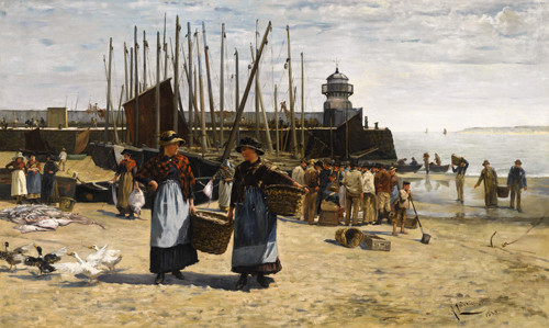 Alberto Ludovici Jnr - Fish Sale, St Ives 1883