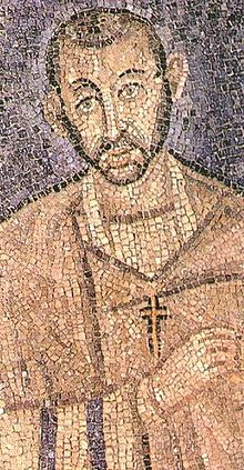 Ambrosius von Mailand, Mosaik in Sant’Ambrogio in Mailand (Quelle: Wikipedia)