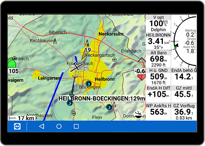 XCSoar Vorflug Bildschirm