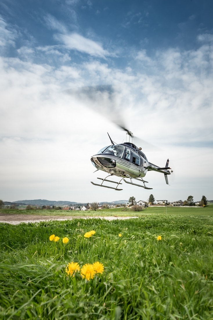 Bell 206 Jet Ranger, HB-XXO, Rundflugtage Wängi Aktiv 2018, Departure