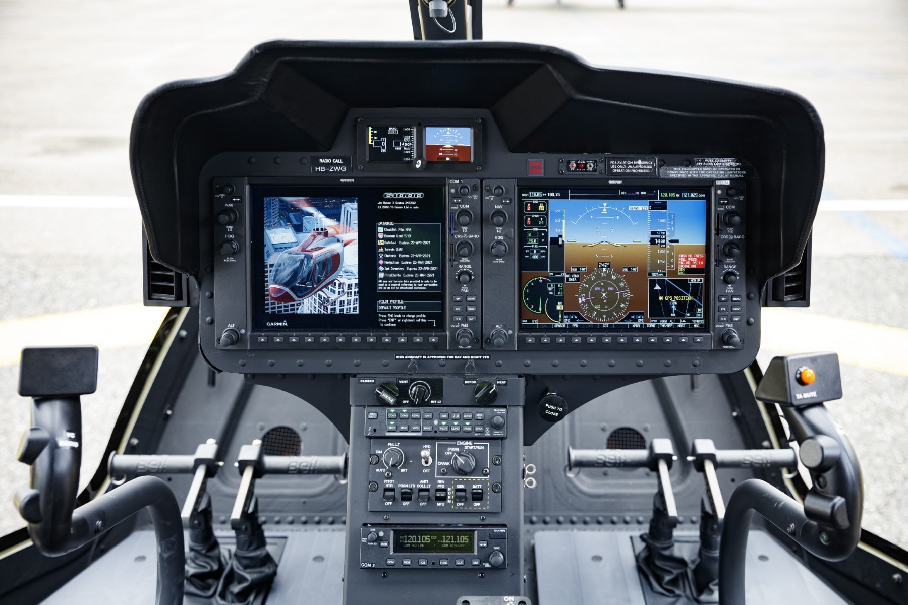 Elite Flights, Bell 505 X-Ranger HB-ZWG, Flotte Sitterdorf, Cockpit View