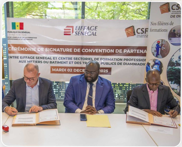 RSE- Signature de la convention de partenariat entre le Centre Sectoriel de Formation Professionnelle aux métiers du Bâtiment et des Travaux Publics (CSFP-BTP)