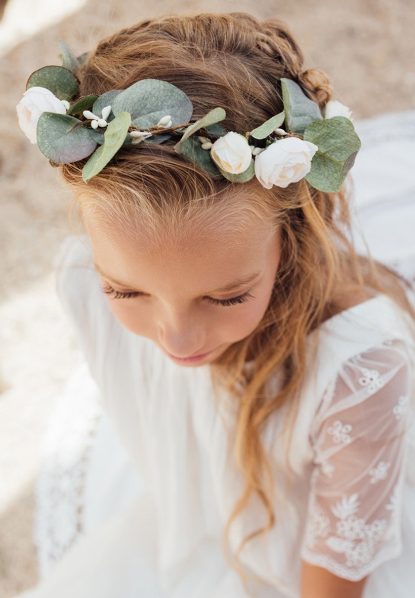 Bandeau Cheveux Bébé Fille Naissance Couronne Cérémonie