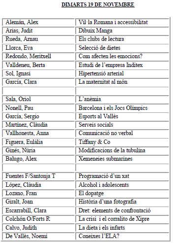 treballs recerca dimarts