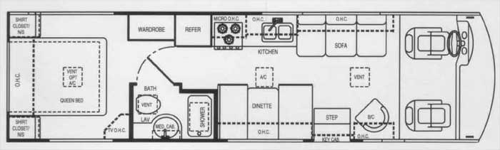 Grundriss des Wohnmobils Hurricane Class A 30Q