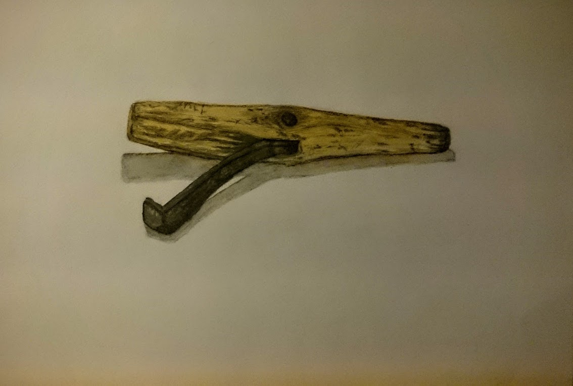 Skomakarverktyg (Gouache) Cecilia Strandberg 1300:- (Stlk: A3) Från utställningen: "Gamla hus och saker -Det vackra i vardagssaker". Inramad med glas. Ca 50x40cm med ram.