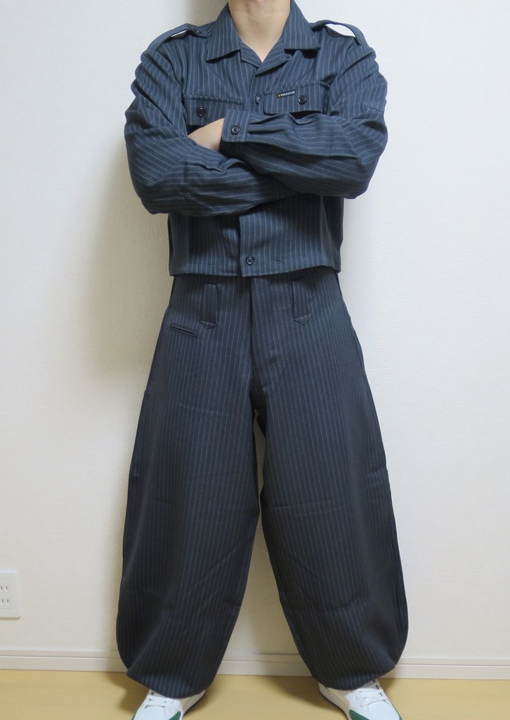 【超稀少】PAOLONI ストライプ リネン混 ホップサック 大きいサイズ 60 ふわかるWOOLLY+ ポケット 無地＆柄 CPOブルゾン (B＆T CLUB