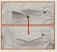 フラップ隠しドットボタン！