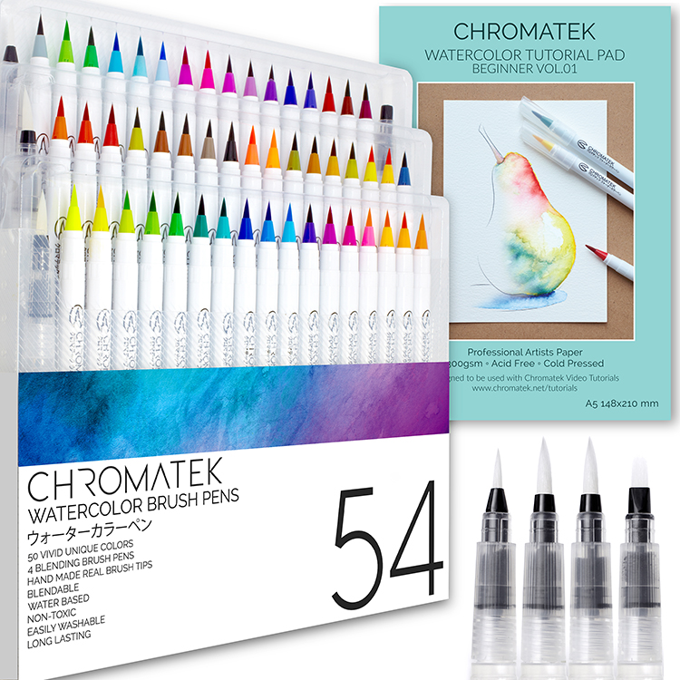 chromatek watercolor brush pens