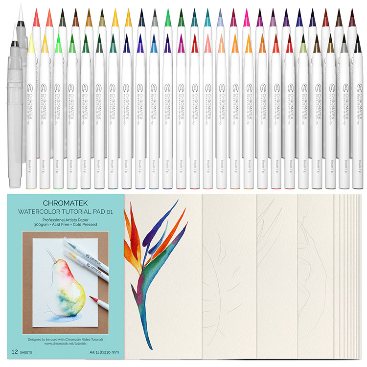 chromatek watercolor brush pens