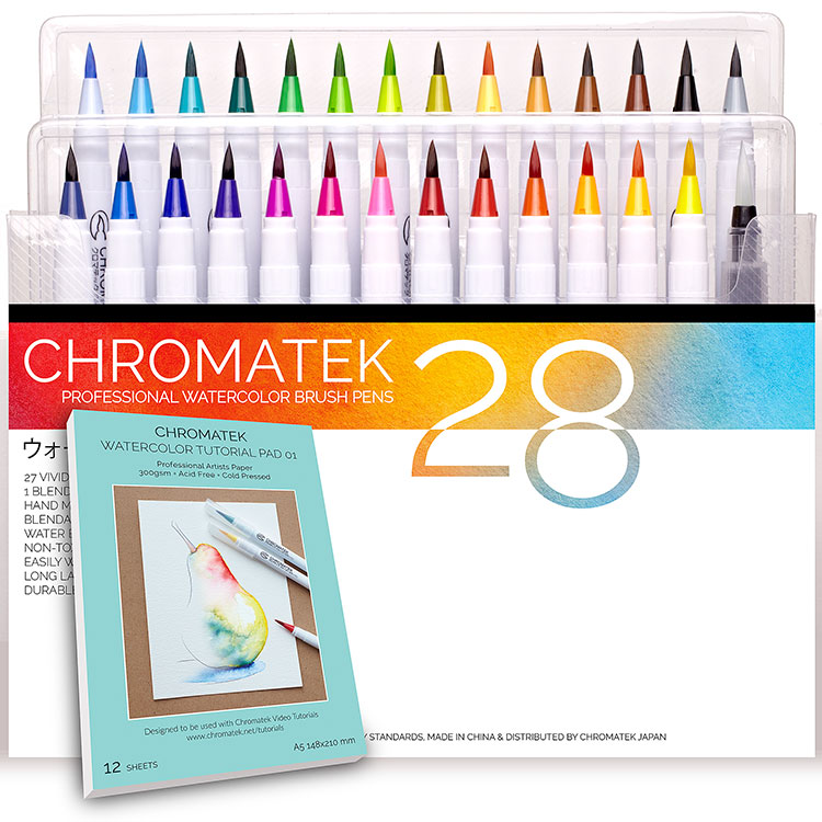 chromatek watercolor brush pens