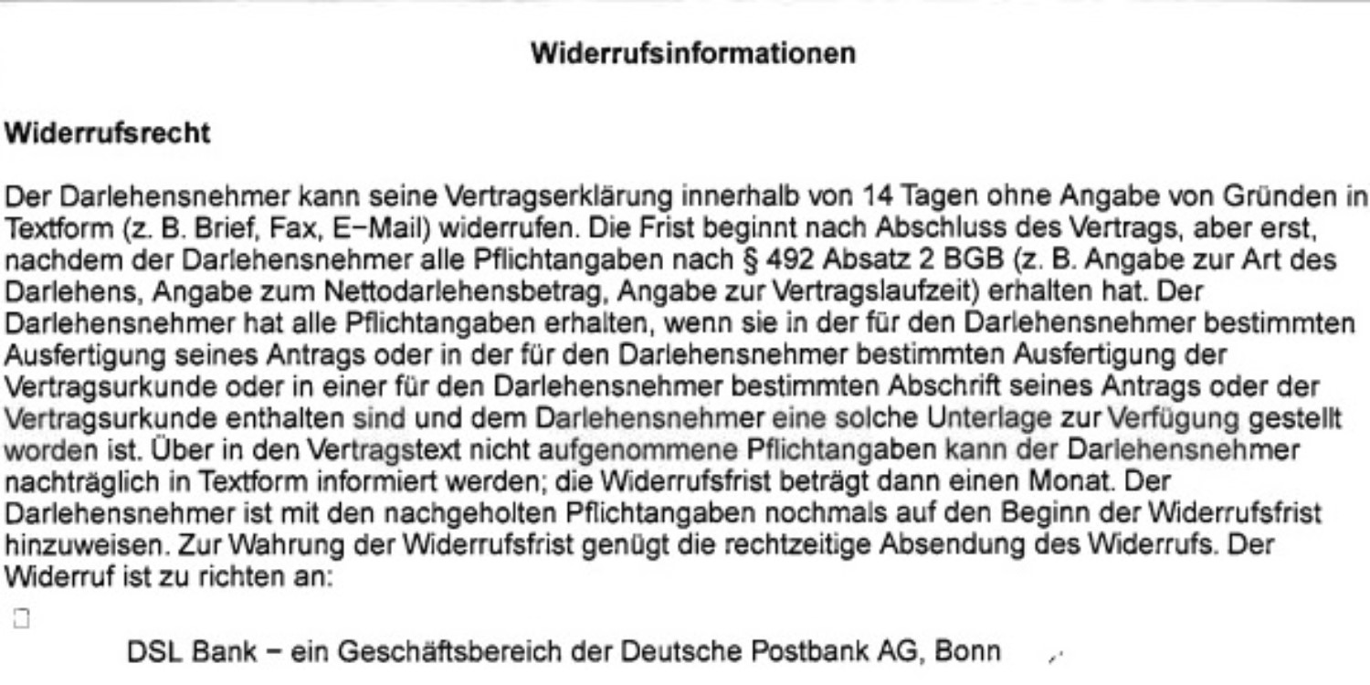 Widerrufjoker Teuren Dsl Banl Kredit Widerrufen Und Geld Sparen Rechtsanwalt