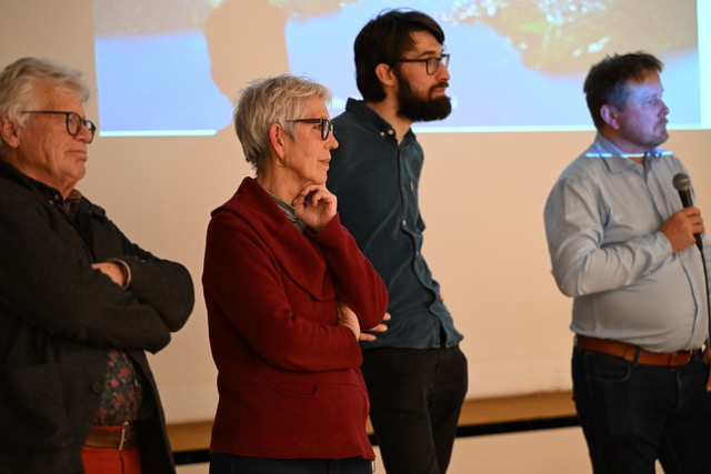 Die ReferentInnen R. Meier, R. Fuhrer Wyss, Niklaus Brunner und der Moderator B. Kohler