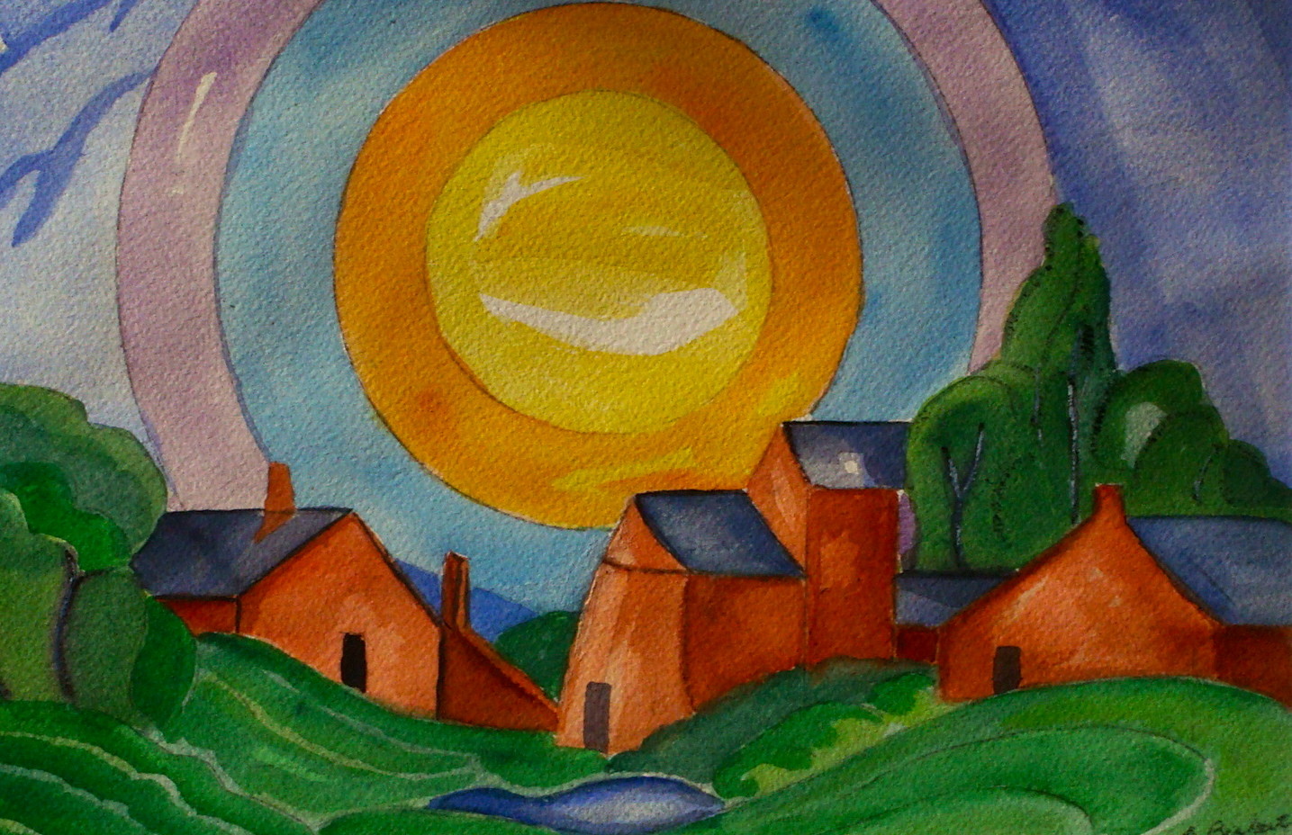El Sol, watercolor, 11.5 x 7.5 