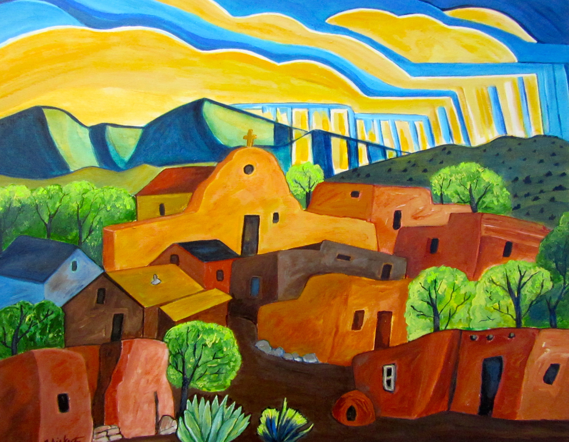 Pueblo Village, oil on canvas, 28 x 22 SOLD