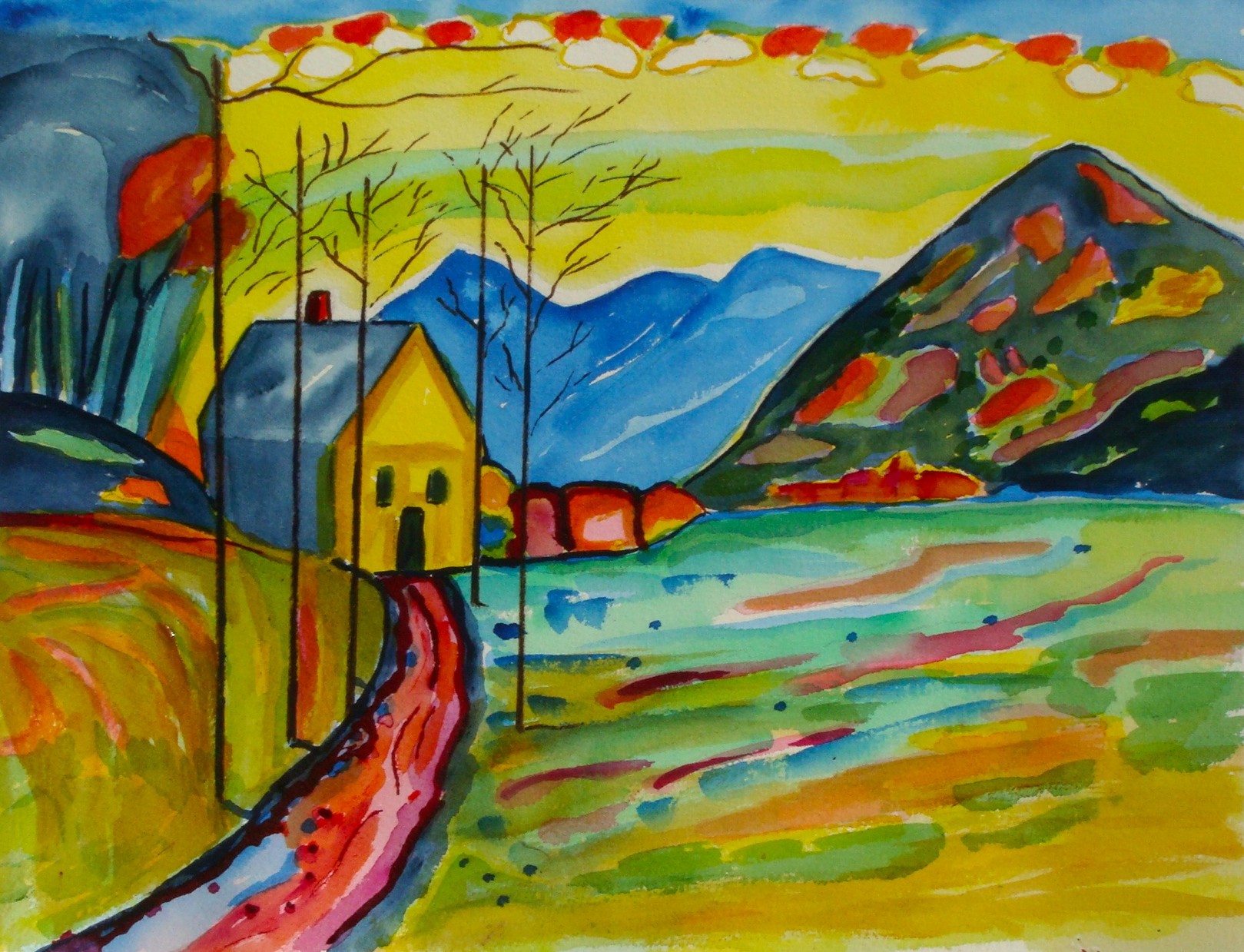 Murnau, watercolor, 13.5 x 10.5, SOLD