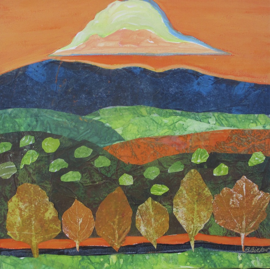 Autumn Glory, mixed media on canvas, 12 x 12