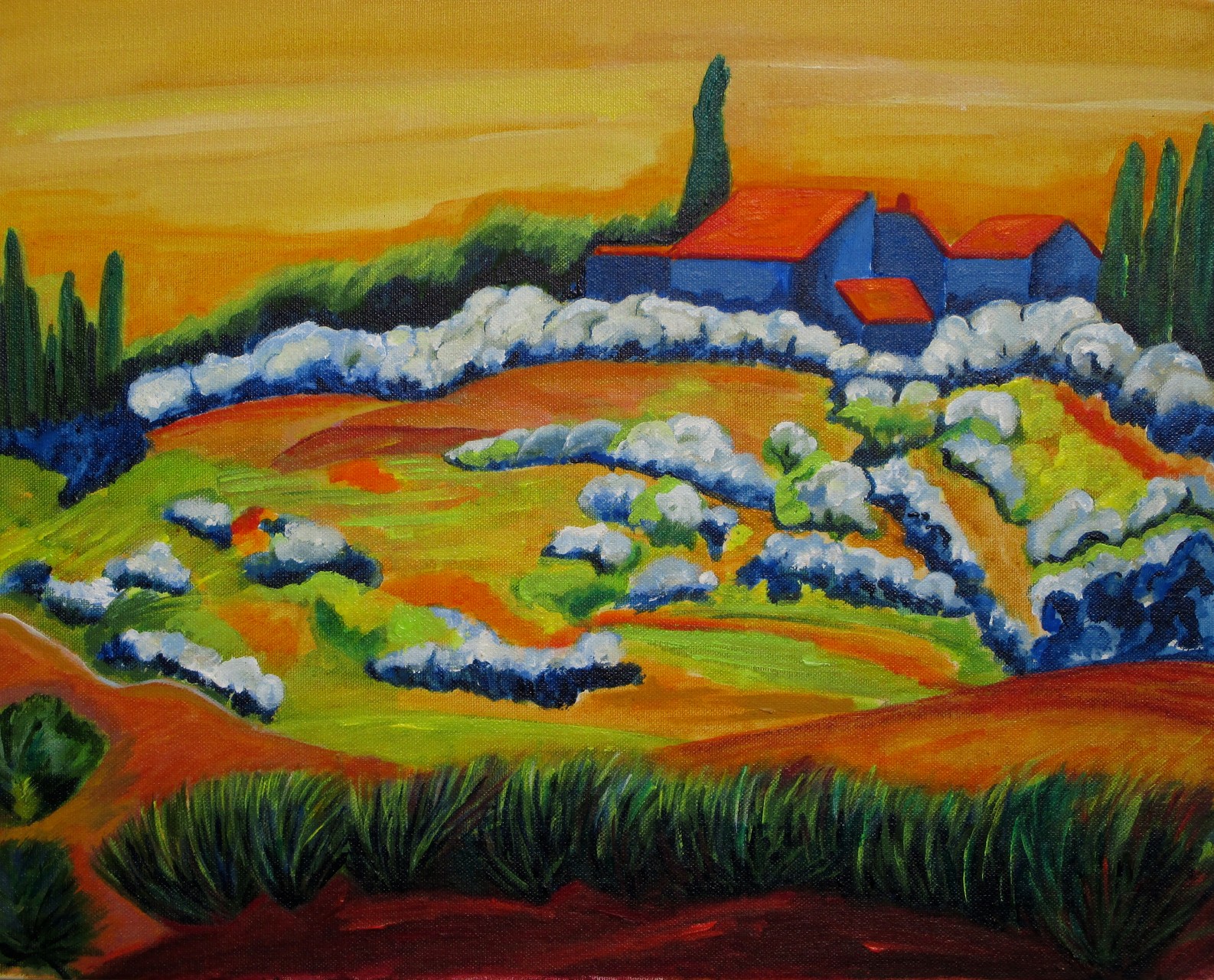 Tuscan Hills, oil on canvas, 20 x 16