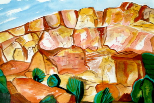 Petroglyph Ridge, watercolor, 18.5 x 15.5, 2013 SOLD