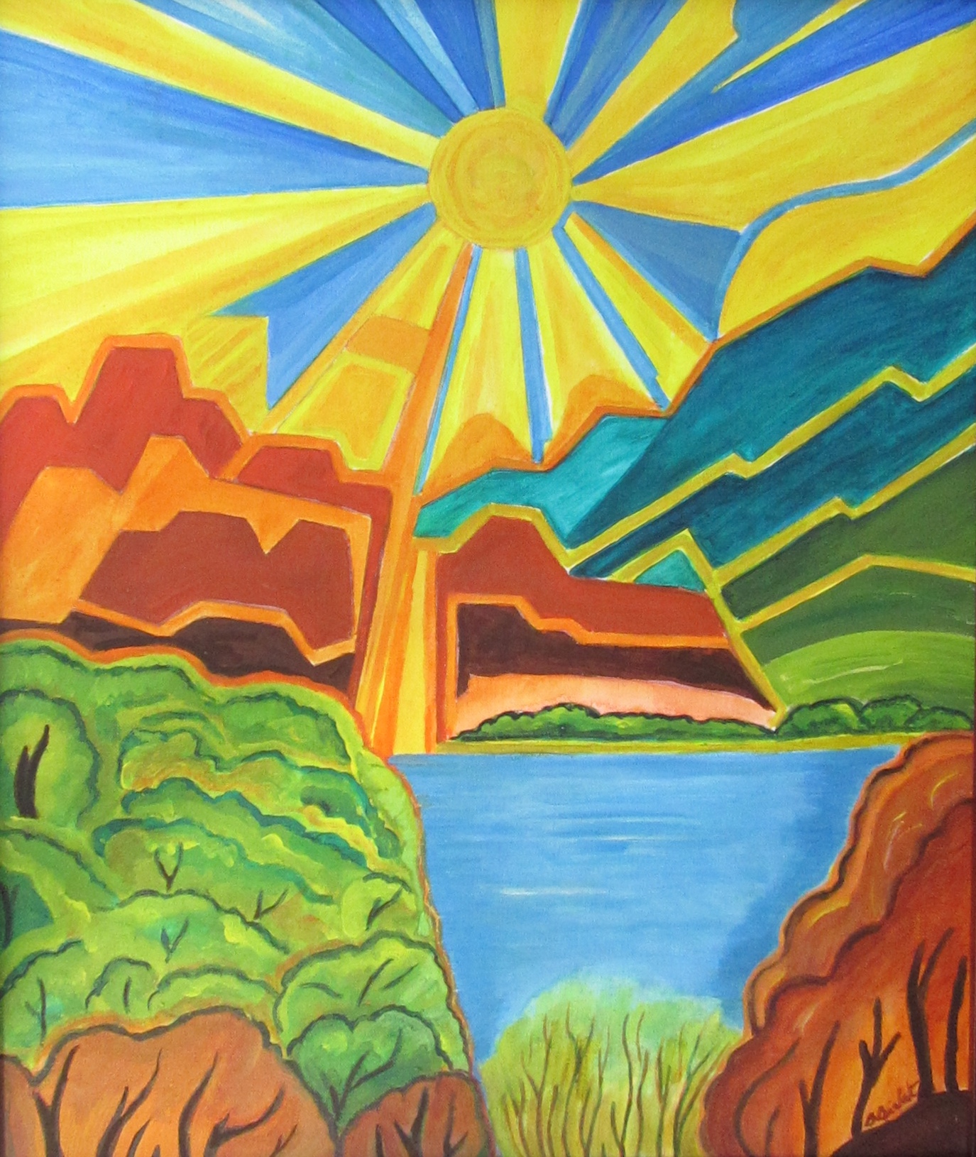 Sunflower Sky, acrylic on canvas, 20 x 14