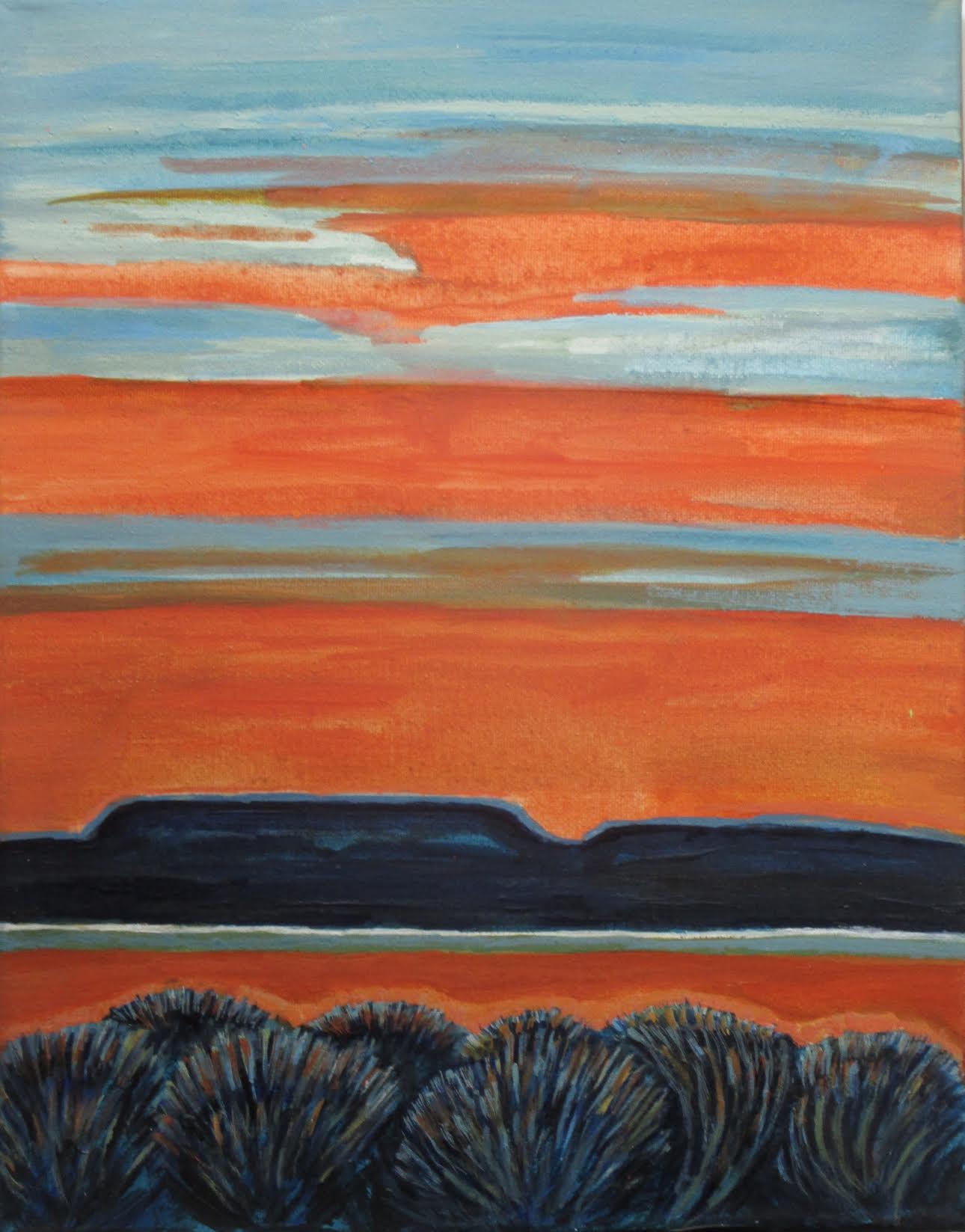 Orange Sunset, acrylic on canvas, 11 x 14