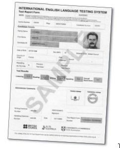 IELTS Test report Form