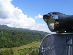 vespa in balinese landscape