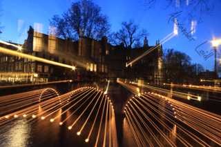 Lightning bridge in Amsterdam