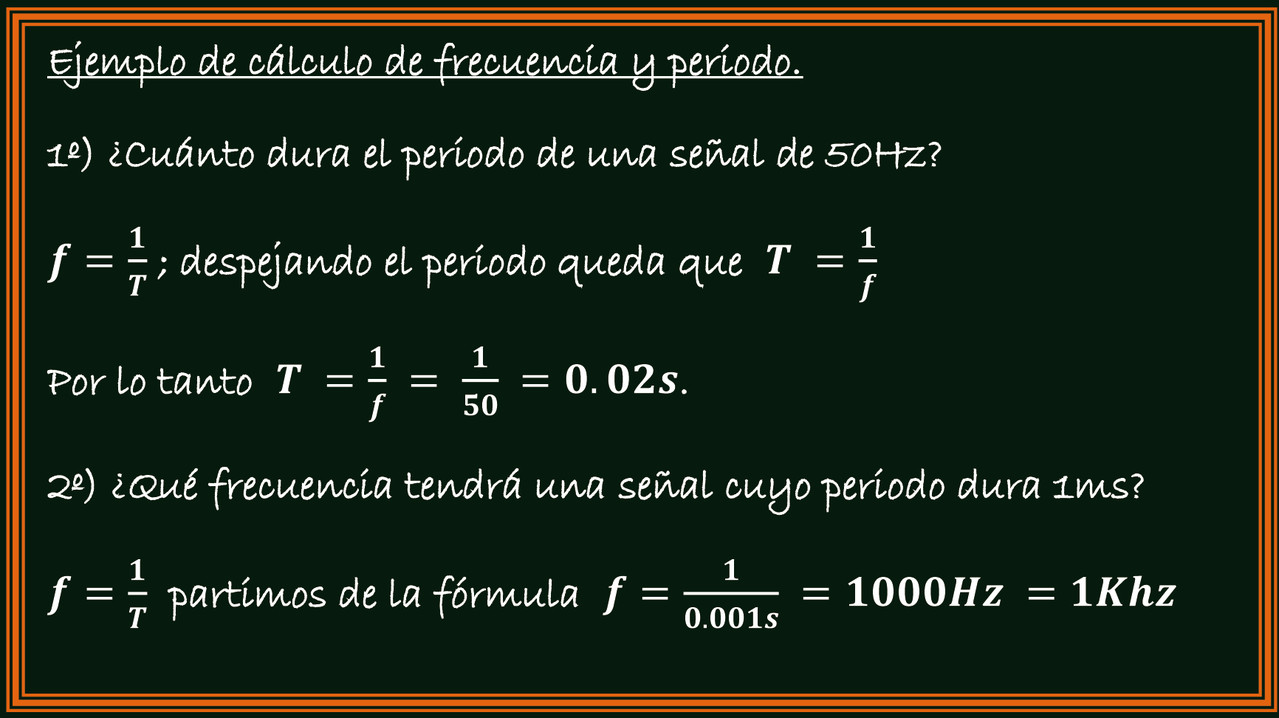 ecuación de frecuencia y periodo