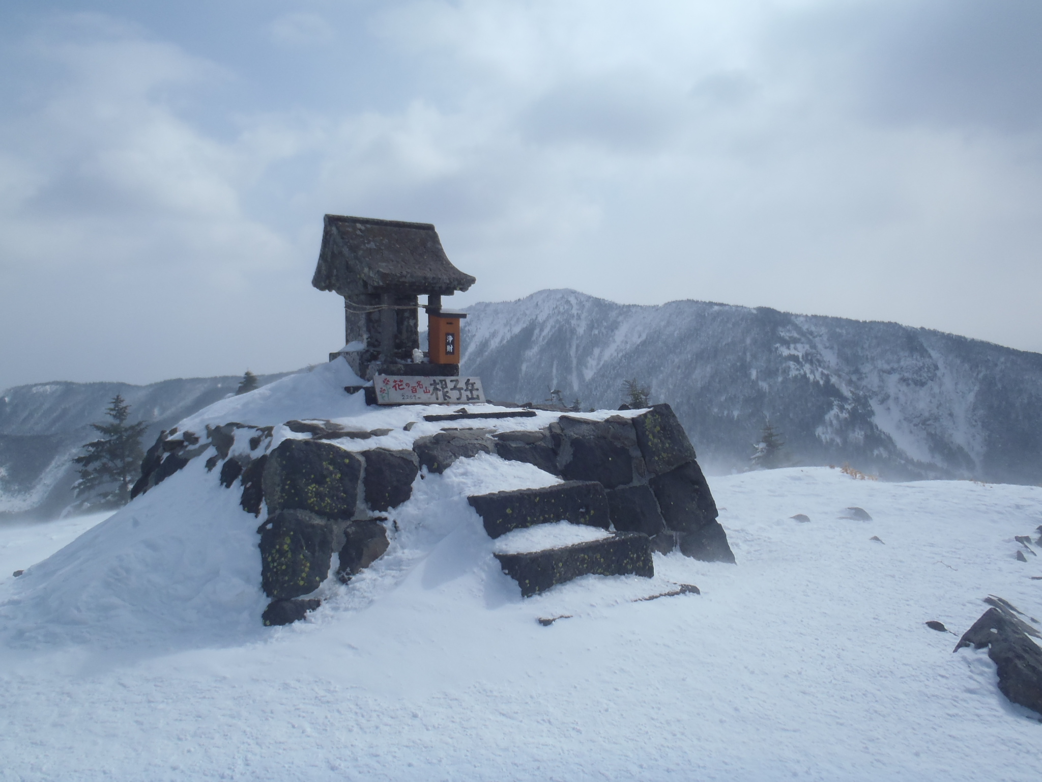 根子岳山頂（後背は四阿山）