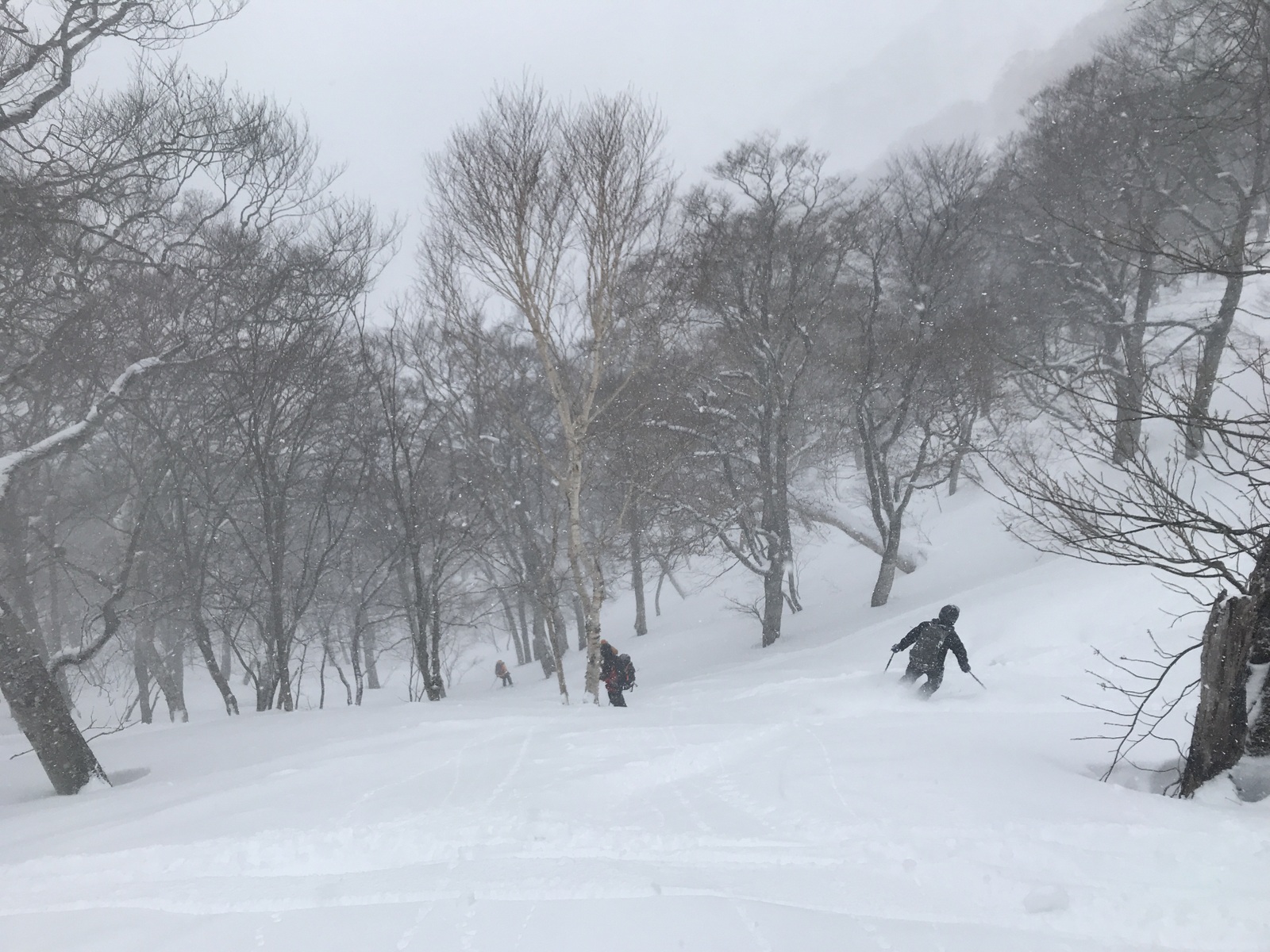 12:50　1540m付近、やや重めの新雪