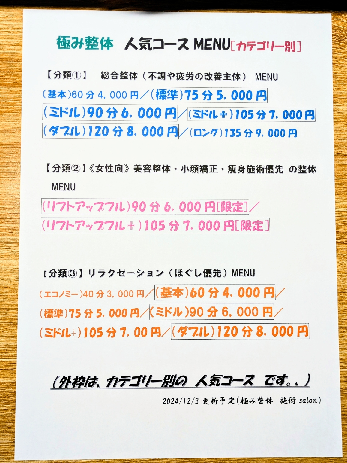 ●　2024年12月1日《日曜》更新
