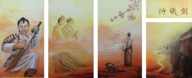 "Samurai" Mehrteiler - Acryl auf Keilrahmen - Auftrag Wunschmotiv